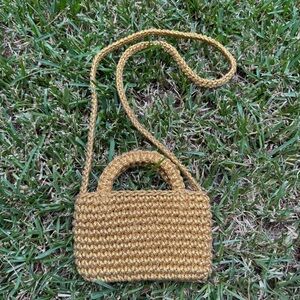 J. Crew Gold Mini Woven Bag Crossbody